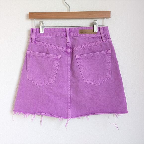 Grlfrnd Milla 100% Cotton Denim Mini Skirt in Electric Purple, size 25 - Picture 2 of 9